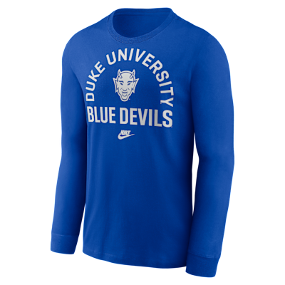 Duke Legacy Arched Logo Men's Nike College Long-Sleeve T-Shirt